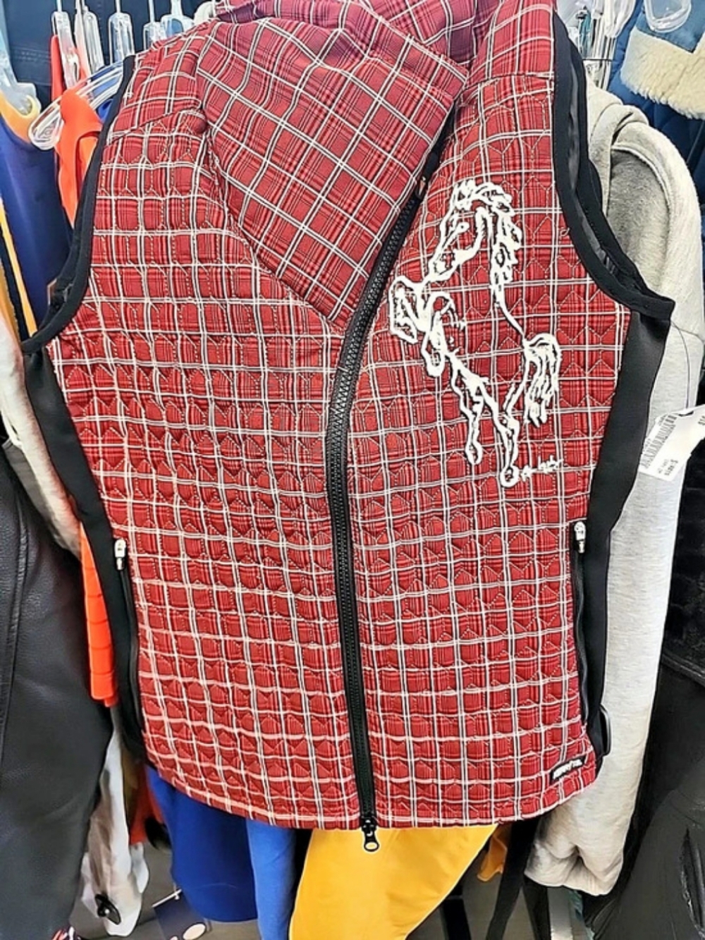 Kerrits Bits of Plaid Quilted Vest Plaid Red & Black Medium